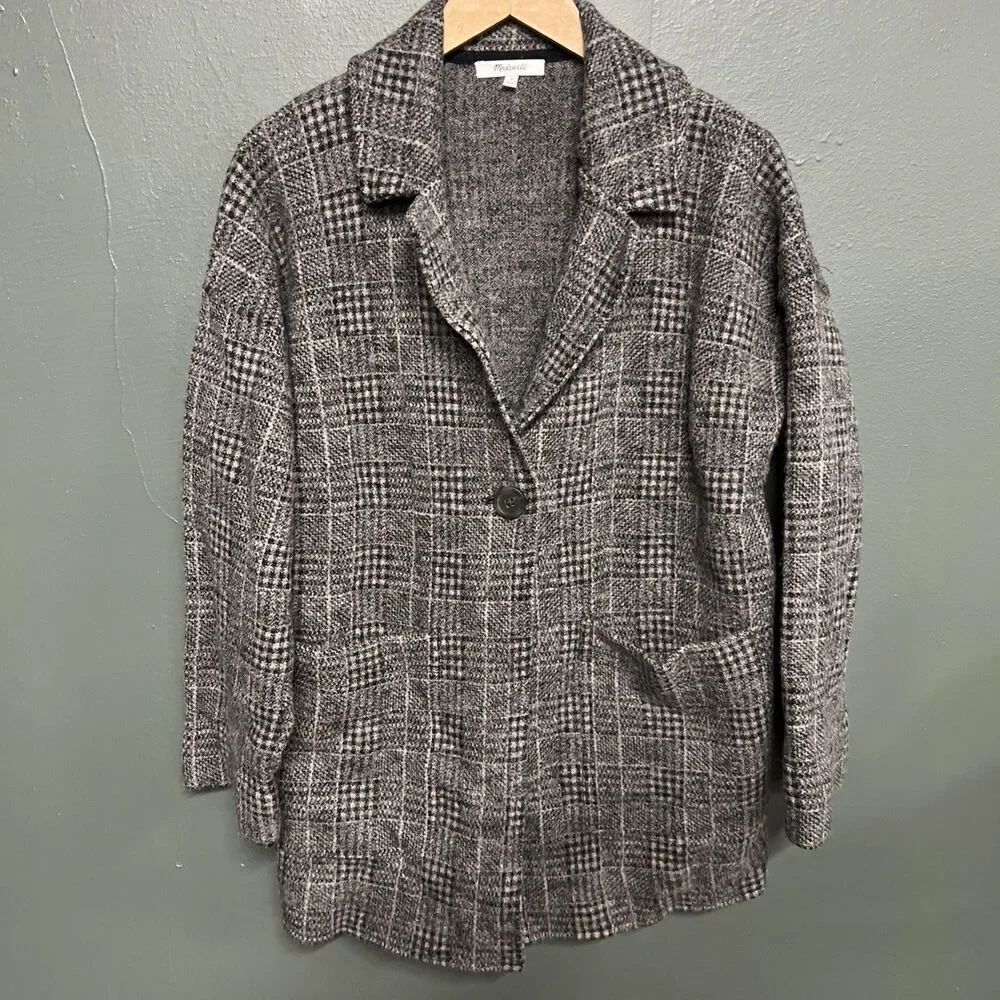 Madewell Plaid Brushed Flannel Shacket Size M Boxy Oversize Fit Womens